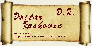 Dmitar Rošković vizit kartica